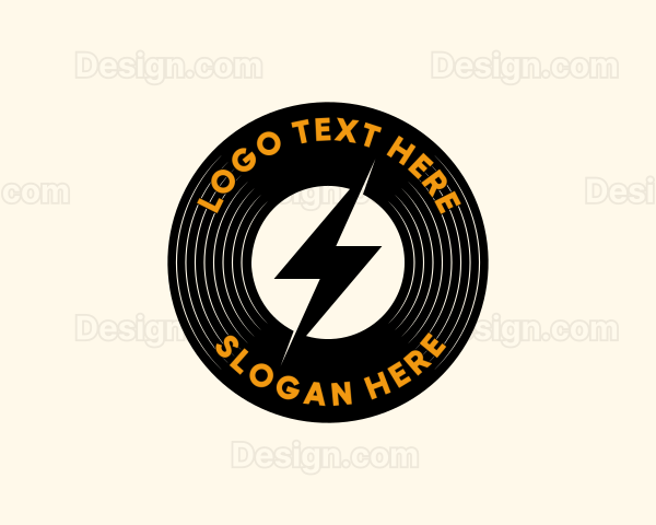 Lightning Vinyl Record Audio Logo