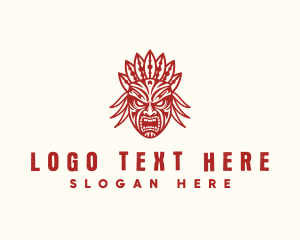 Maori Tribal Mask logo