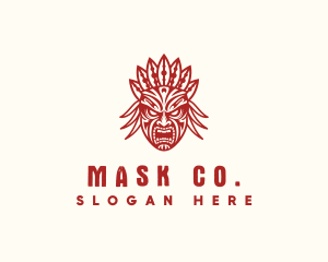 Maori Tribal Mask logo