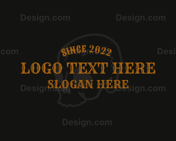 Gothic Skull Wordmark Logo