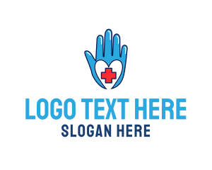 Blue Medical Gloves Cross logo