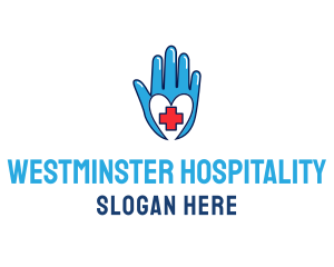 Blue Medical Gloves Cross logo design