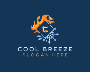 Thermal Snowflake HVAC logo design