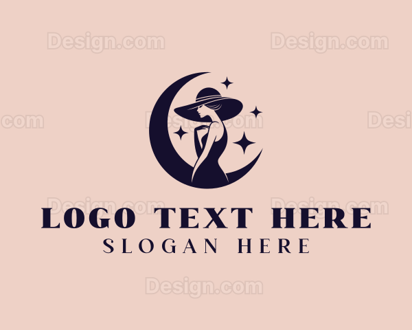 Stylish Feminine Moon Logo