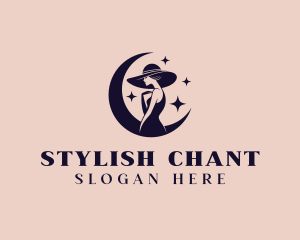 Stylish Feminine Moon logo design