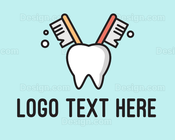 Dental Tooth Toothbrush Logo