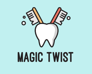 Dental Tooth Toothbrush  logo design