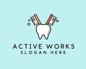 Dental Tooth Toothbrush  logo design