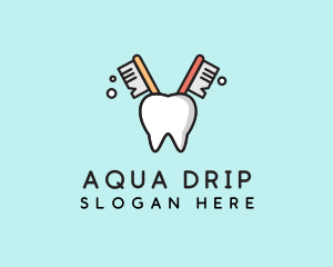 Dental Tooth Toothbrush  logo design