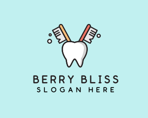 Dental Tooth Toothbrush  logo design