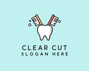 Dental Tooth Toothbrush  logo design