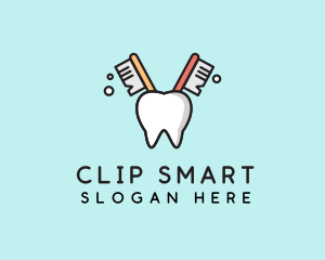 Dental Tooth Toothbrush  logo design