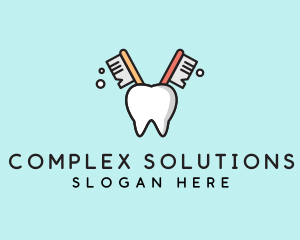 Dental Tooth Toothbrush  logo design