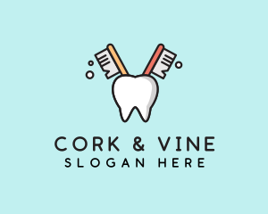 Dental Tooth Toothbrush  logo design