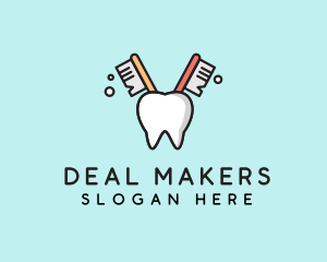 Dental Tooth Toothbrush  logo design