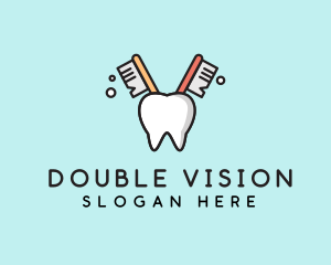 Dental Tooth Toothbrush  logo design