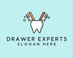 Dental Tooth Toothbrush  logo design