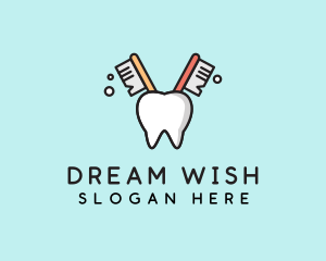 Dental Tooth Toothbrush  logo design