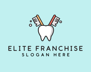 Dental Tooth Toothbrush  logo design