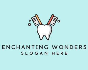 Dental Tooth Toothbrush  logo design