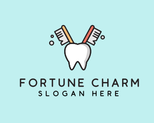 Dental Tooth Toothbrush  logo design