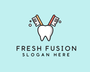 Dental Tooth Toothbrush  logo design