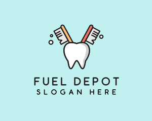 Dental Tooth Toothbrush  logo design