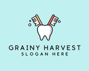 Dental Tooth Toothbrush  logo design