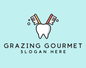 Dental Tooth Toothbrush  logo design