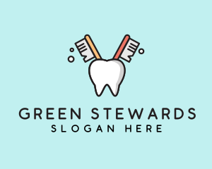 Dental Tooth Toothbrush  logo design