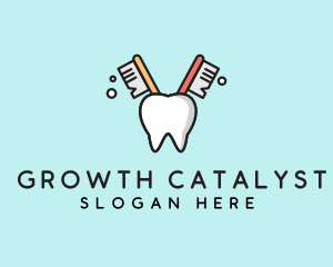 Dental Tooth Toothbrush  logo design