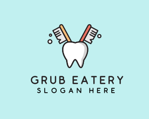 Dental Tooth Toothbrush  logo design