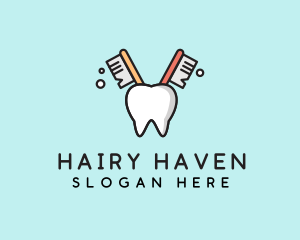 Dental Tooth Toothbrush  logo design