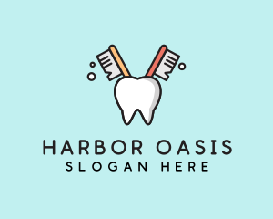 Dental Tooth Toothbrush  logo design