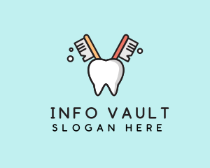 Dental Tooth Toothbrush  logo design