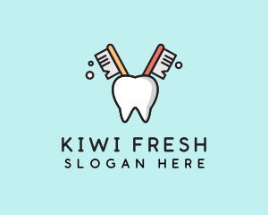 Dental Tooth Toothbrush  logo design