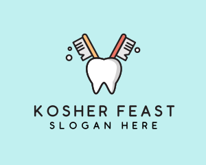 Dental Tooth Toothbrush  logo design