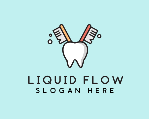 Dental Tooth Toothbrush  logo design