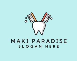 Dental Tooth Toothbrush  logo design