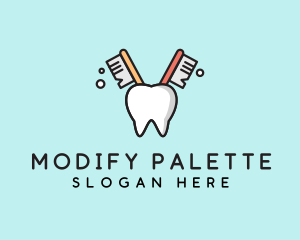 Dental Tooth Toothbrush  logo design