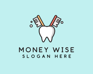 Dental Tooth Toothbrush  logo design