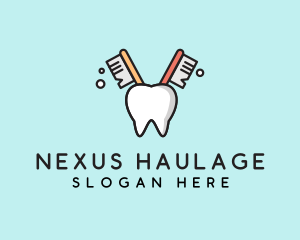 Dental Tooth Toothbrush  logo design