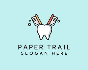 Dental Tooth Toothbrush  logo design