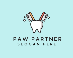 Dental Tooth Toothbrush  logo design