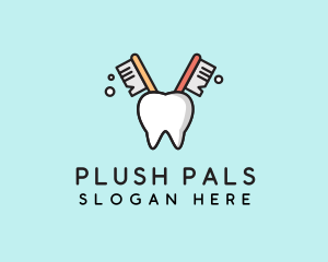 Dental Tooth Toothbrush  logo design