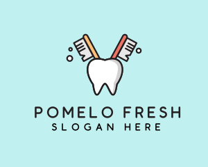 Dental Tooth Toothbrush  logo design