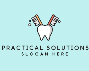 Dental Tooth Toothbrush  logo design