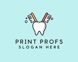 Dental Tooth Toothbrush  logo design