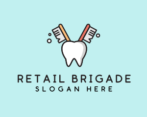 Dental Tooth Toothbrush  logo design