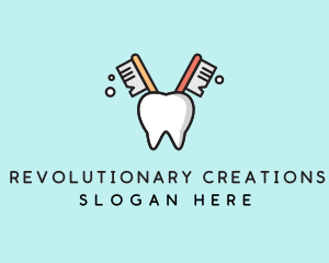 Dental Tooth Toothbrush  logo design